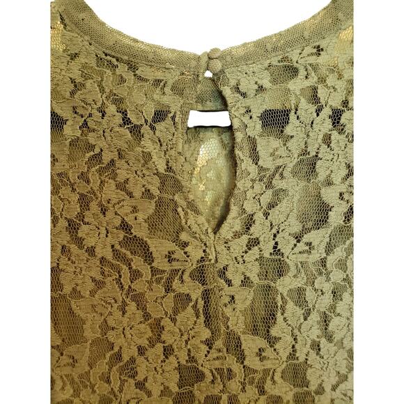 Free People Lace High Neck Crop Top XS No size Tag Dark Sage Green - Picture 8 of 9